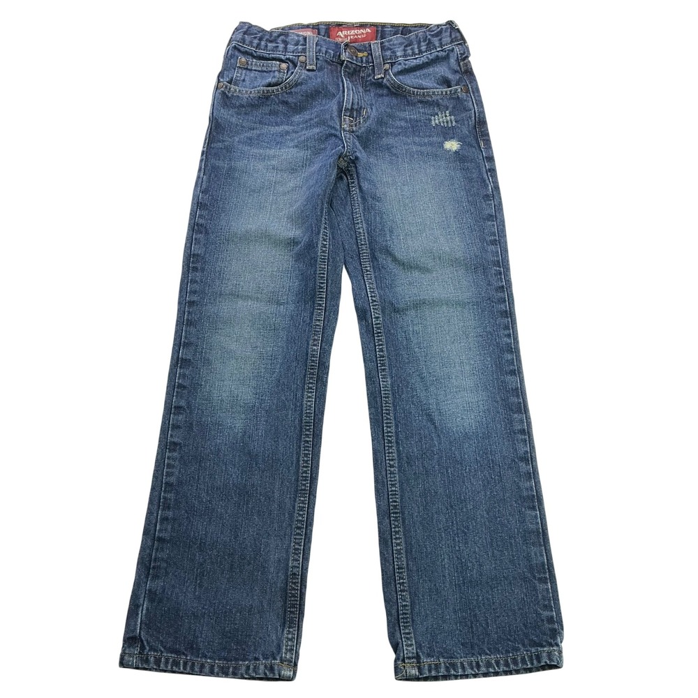 Arizona Blue Jeans Kids 10 Regular Straight Leg Factory Distressed Adjustable